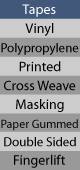 tapes vinyl polyproplene printed cross weave masking paper gummed double sided fingerlift